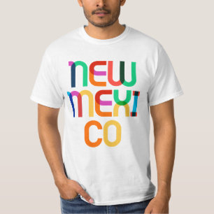 ニューメキシコヴィンテージポップ・アートのレトロアカラフルート80s型 tシャツ