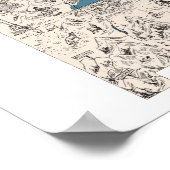 ニューメキシコヴィンテージ写真の地図 ポスター (角)