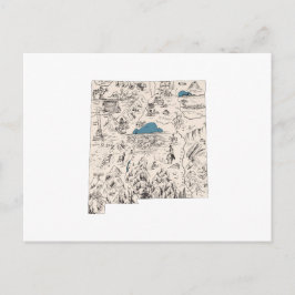 ニューメキシコヴィンテージ写真地図アンティーク州図 ポストカード