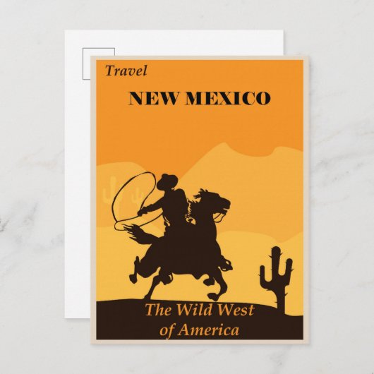 ニューメキシコヴィンテージ旅行ポスター ポストカード (正面/裏面)