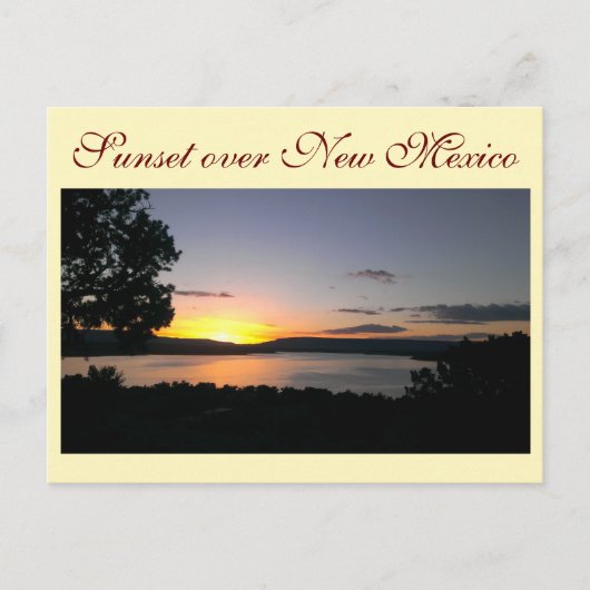 ニューメキシコ上の日没 ポストカード (正面)