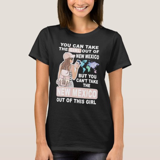 ニューメキシコ出身のクールな女性 ニューメキシコを愛する女性 Tシャツ (正面)