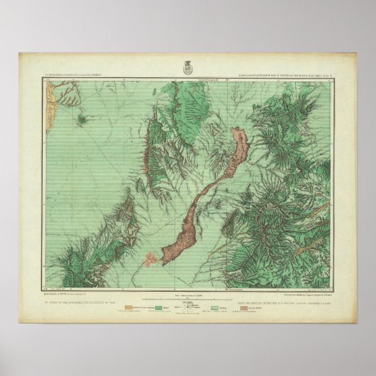 ニューメキシコ南西部の土地分類地図 ポスター (正面)