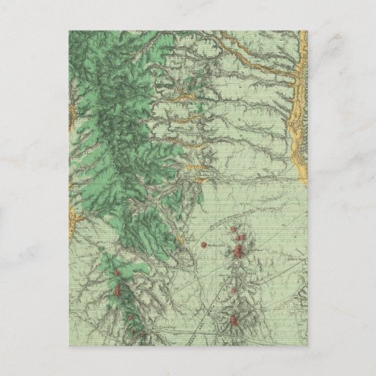 ニューメキシコ南西部の土地分類地図 ポストカード (正面)