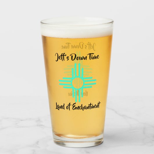 ニューメキシコ名前をカスタムするジアサンシンボルギフトビールGL タンブラーグラス (ドリンク裏面)