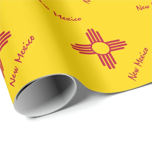 ニューメキシコ国旗とニューメキシコ贈答品アメリカ/スポーツ ラッピングペーパー (ロールコーナー)
