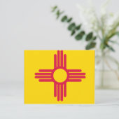 ニューメキシコ国旗の地図 ポストカード (スタンド正面)