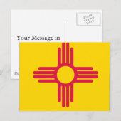 ニューメキシコ国旗の地図 ポストカード (正面/裏面)