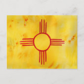 ニューメキシコ国旗の水彩画 ポストカード (正面)