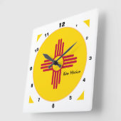 ニューメキシコ国旗&ニューメキシコファッション/デザインUSA スクエア壁時計 (傾斜)