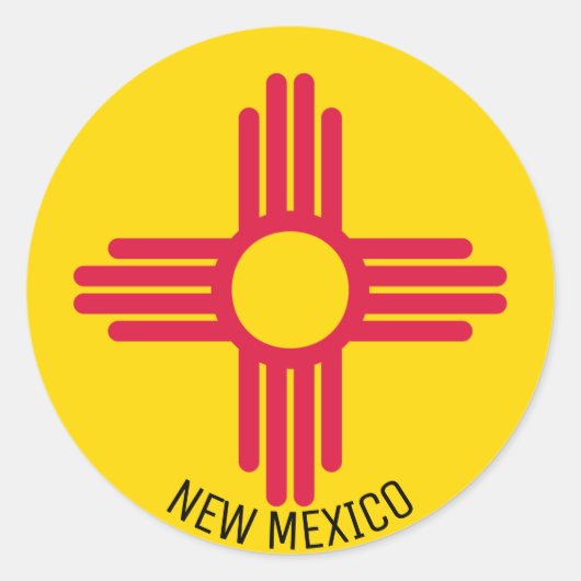 ニューメキシコ国旗 ラウンドシール (正面)