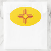 ニューメキシコ国旗 楕円形シール (バッグ)