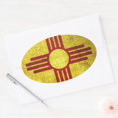 ニューメキシコ国旗 楕円形シール (封筒)