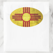 ニューメキシコ国旗 楕円形シール (バッグ)