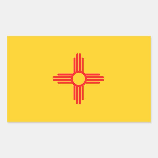 ニューメキシコ国旗 長方形シール (正面)