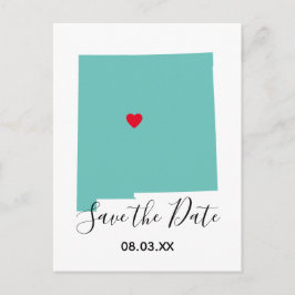 ニューメキシコ地図の形のSave the Date カスタムデザイン 案内ポストカード