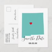 ニューメキシコ地図の形のSave the Date カスタムデザイン 案内ポストカード (正面/裏面)