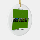 ニューメキシコ地図アウトライン写真文字 セラミックオーナメント (右)