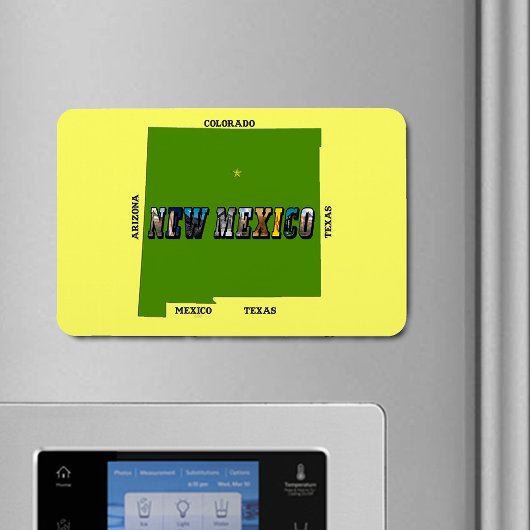ニューメキシコ地図アウトライン写真文字 マグネット