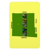 ニューメキシコ地図アウトライン写真文字 マグネット (縦)