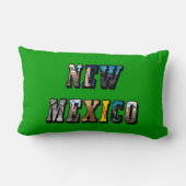 ニューメキシコ地図アウトライン写真文字 ランバークッション (裏面)