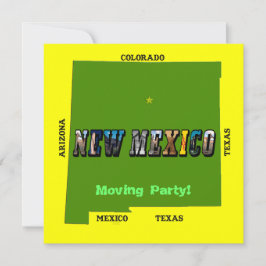 ニューメキシコ地図アウトライン写真文字 招待状
