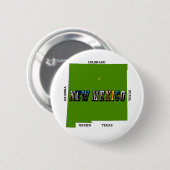 ニューメキシコ地図アウトライン写真文字 缶バッジ (正面&裏面)