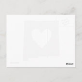 ニューメキシコ地図シェイプグレーハート切り出しメキシコ ポストカード (裏面)