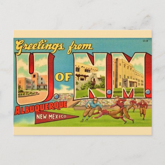 ニューメキシコ大学 ヴィンテージ ポストカード (正面)