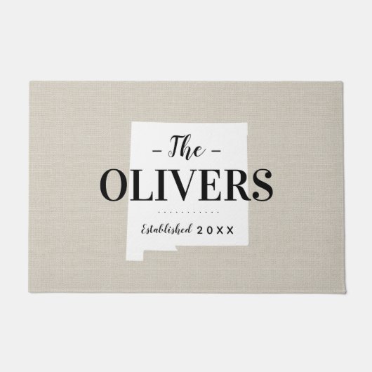 ニューメキシコ家族モノグラム州形式 ドアマット (正面)