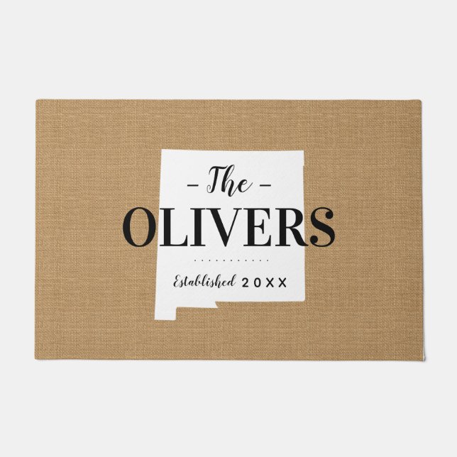 ニューメキシコ家族モノグラム州形式 ドアマット (正面)