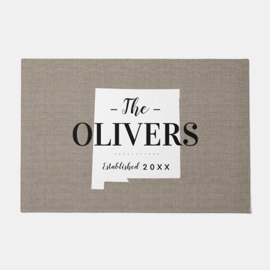 ニューメキシコ家族モノグラム州形式 ドアマット (正面)