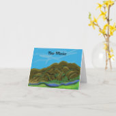 ニューメキシコ山のメッセージカード カード (黄色い花)