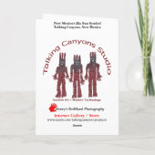 ニューメキシコ州のジア・サンシンボルで楽しいホリデーシーズンを カード (裏面)