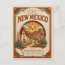 ニューメキシコ州のビンテージ ペーパー カット アメリカーナ アーケイニャ ポストカード