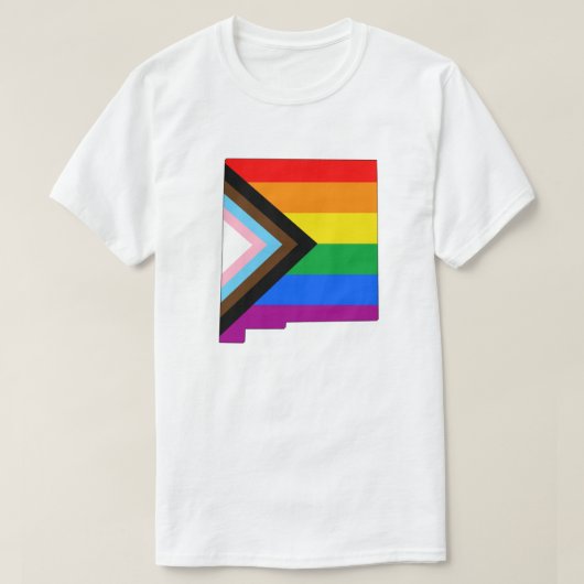 ニューメキシコ州のプライドLGBTQプログレスプライド Tシャツ (デザイン正面)