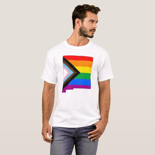 ニューメキシコ州のプライドLGBTQプログレスプライド Tシャツ (正面フル)