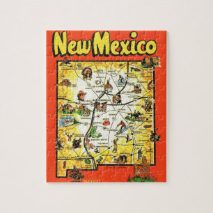 ニューメキシコ州のポストカードマップジグソーパズル 8x10 ジグソーパズル