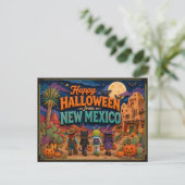 ニューメキシコ州の子供たちからハッピーハロウィン ポストカード (スタンド正面)