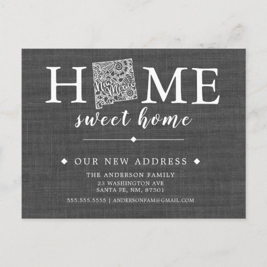 ニューメキシコ州の引越し告知ポストカード 案内ポストカード (正面)