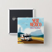 ニューメキシコ州の旅行ポスター 缶バッジ (正面&裏面)