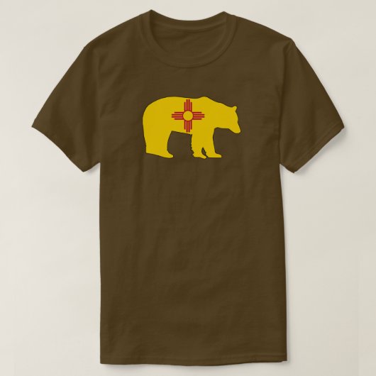 ニューメキシコ州の旗 クマ Tシャツ (デザイン正面)