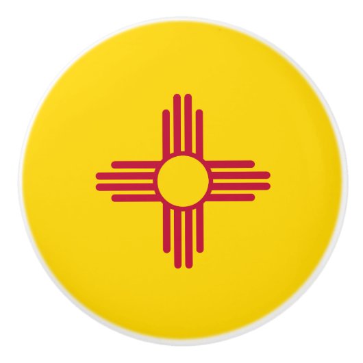 ニューメキシコ州の旗 セラミックノブ (正面)