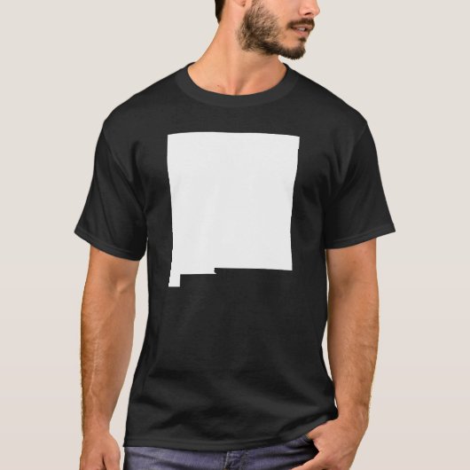 ニューメキシコ州の白黒デザイン Tシャツ (正面)
