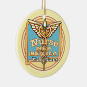 ニューメキシコ州の看護師カドゥケウス セラミックオーナメント (右)