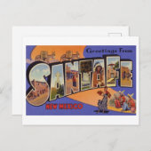 ニューメキシコ州サンタフェからのヴィンテージの挨拶 ポストカード (正面/裏面)