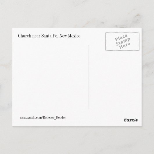 ニューメキシコ州サンタフェ教会 ポストカード (裏面)