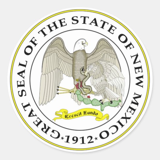 ニューメキシコ州シールアメリカ共和国国旗 ラウンドシール (正面)