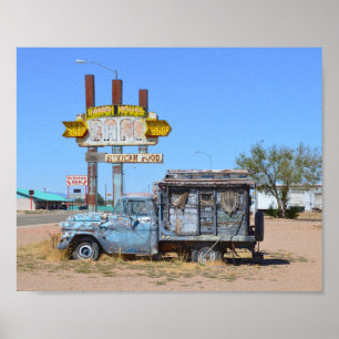 ニューメキシコ州トゥクンカリのランチハウスカフェトラック ポスター
