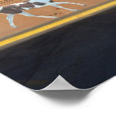 ニューメキシコ州トゥーキャムカリのランニングペイントホースの壁画 ポスター (角)